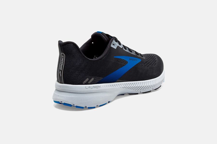 Launch 8 Road Brooks Running Shoes NZ Mens - Black/Grey/Blue - LOCVDA-047